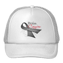 Scroll Ribbon Brain Cancer Awareness Trucker Hats