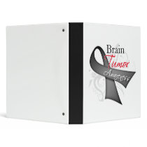 Scroll Ribbon - Brain Tumor Awareness 3 Ring Binders