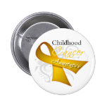 Scroll Ribbon Childhood Cancer Awareness buttons