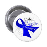 Scroll Ribbon Colon Cancer Awareness Pins