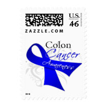 Scroll Ribbon Colon Cancer Awareness Postage Stamp