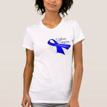 Scroll Ribbon Colon Cancer Awareness Shirts