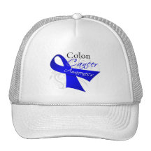 Scroll Ribbon Colon Cancer Awareness Trucker Hat
