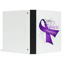 Scroll Ribbon - Cystic Fibrosis Awareness 3 Ring Binders