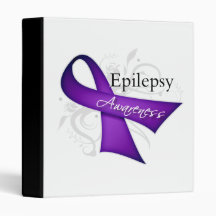 Scroll Ribbon - Epilepsy Awareness 3 Ring Binders