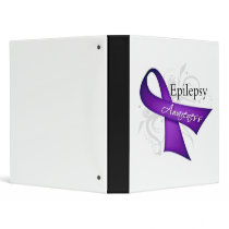Scroll Ribbon - Epilepsy Awareness 3 Ring Binders
