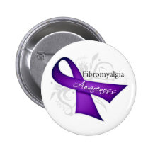 Scroll Ribbon - Fibromyalgia Awareness Button