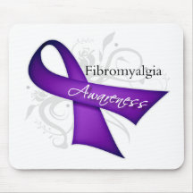 Scroll Ribbon - Fibromyalgia Awareness Mouse Pads
