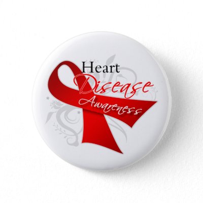 Scroll Ribbon - Heart Disease Awareness Button