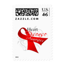 Scroll Ribbon - Heart Disease Awareness Postage Stamps