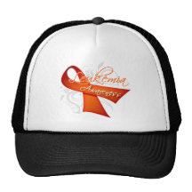 Scroll Ribbon Leukemia Awareness Mesh Hats