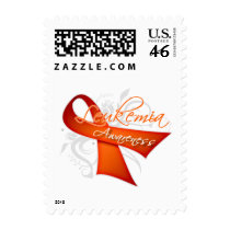 Scroll Ribbon Leukemia Awareness Postage Stamp