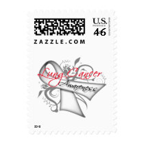 Scroll Ribbon Lung Cancer Awareness Postage Stamps