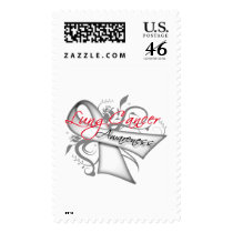Scroll Ribbon Lung Cancer Awareness Postage Stamp