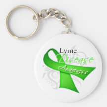 Scroll Ribbon - Lyme Disease Awareness Keychains