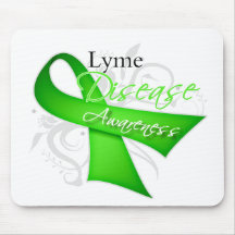 Scroll Ribbon - Lyme Disease Awareness Mousepads