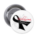 Scroll Ribbon Melanoma Awareness Pinback Buttons