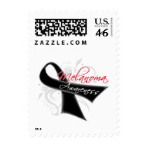 Scroll Ribbon Melanoma Awareness Stamp