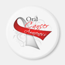 Scroll Ribbon Oral Cancer Awareness Magnet