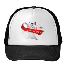 Scroll Ribbon Oral Cancer Awareness Mesh Hat