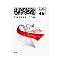 Scroll Ribbon Oral Cancer Awareness Postage