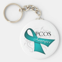 Scroll Ribbon -PCOS Awareness Key Chains
