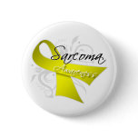 Scroll Ribbon Sarcoma Awareness Pinback Button
