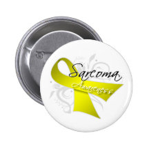 Scroll Ribbon Sarcoma Awareness Pinback Button