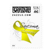 Scroll Ribbon Sarcoma Awareness Postage Stamps