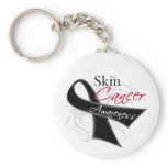 Scroll Ribbon Skin Cancer Awareness keychains