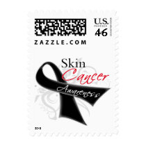 Scroll Ribbon Skin Cancer Awareness Postage Stamps