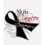 Scroll Ribbon Skin Cancer Awareness T-shirt