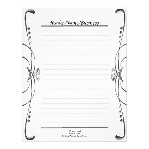 scroll white gem letterhead template zazzle scrolling letters