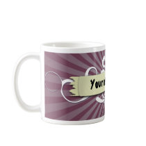 Scroll with purple background mugs