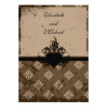 Scrolled Heart Vintage Look Wedding Invitation