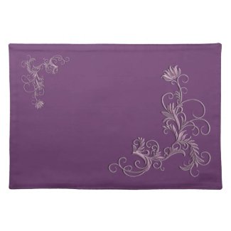 Scrolling Mauve Floral American MoJo Placemat