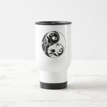 Scrolling Yin & Yang (black) Mug