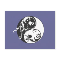 Scrolling Yin & Yang (black) Post Card