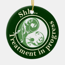 Scrolling Yin Yang Do Not Disturb ornaments