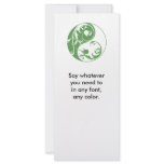 Scrolling Yin & Yang (green) Personalized Rack Card
