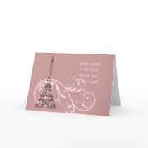 Scrolls and Eiffel Tower Greeting Cards