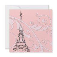 Scrolls and Eiffel Tower invitation