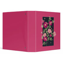 Scrolls with flowers on black ground - - vinyl binders