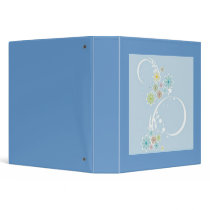 Scrolls with flowers on blue ground - vinyl binder