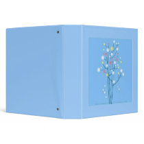 Scrolls with flowers on blue ground - vinyl binder