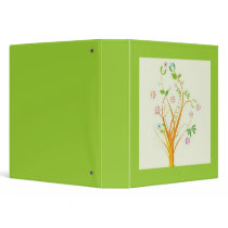 Scrolls with flowers on green ground - binders