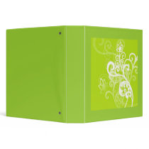 Scrolls with flowers on green ground - vinyl binders