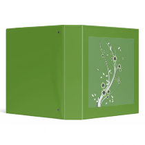 Scrolls with flowers on green ground - 3 ring binder