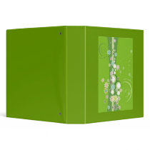 Scrolls with flowers on green ground - 3 ring binder