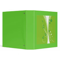 Scrolls with flowers on green ground - 3 ring binders